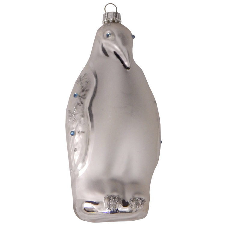 The Holiday Aisle® Krebs Designer Seamless 5" Penguin Glass Figurine Christmas Holiday Ornament